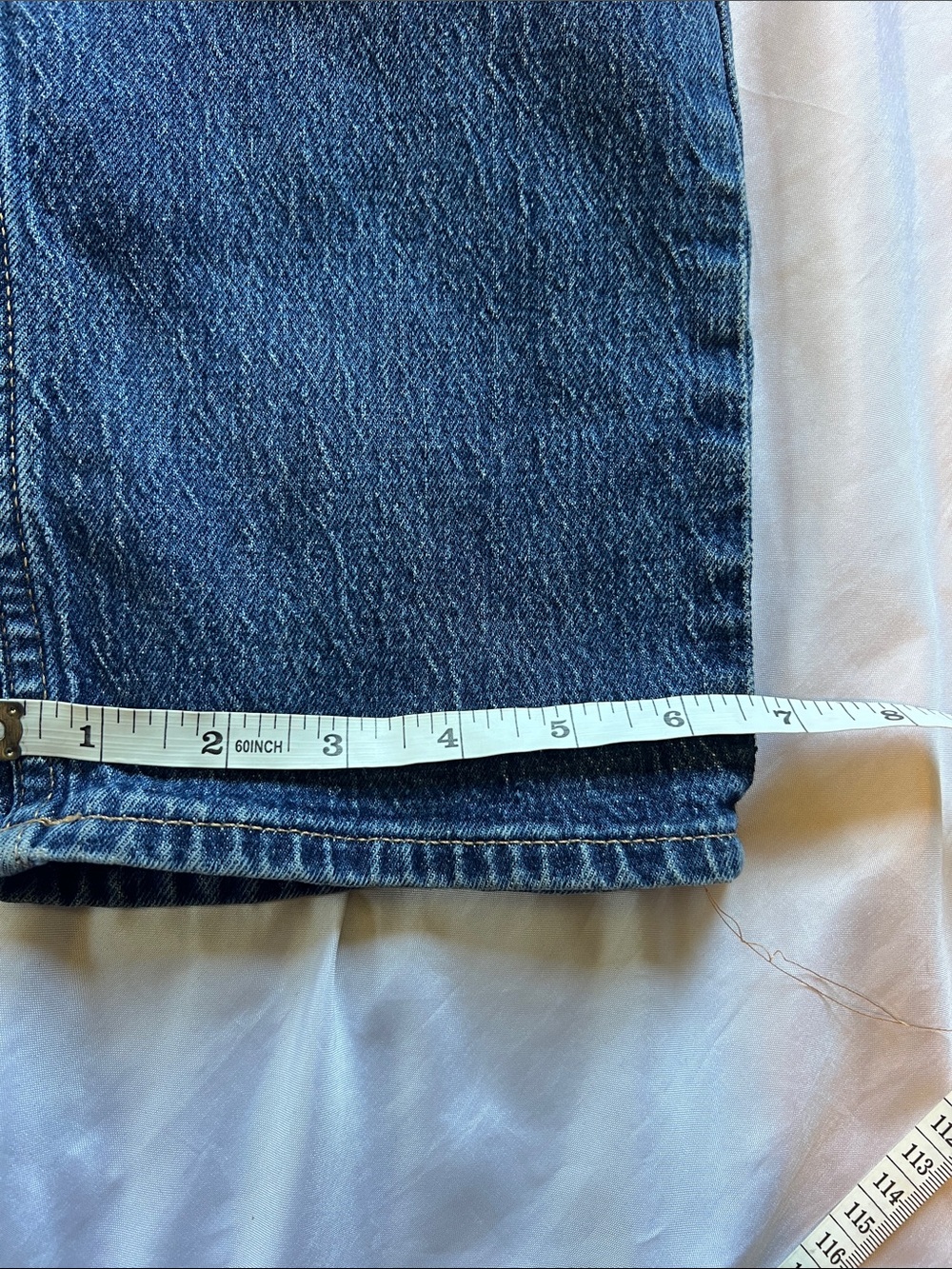 Upcycled BohoEmbroidered Sun & Patchwork Dark Blue Denim Jeans - Picture 11 of 12